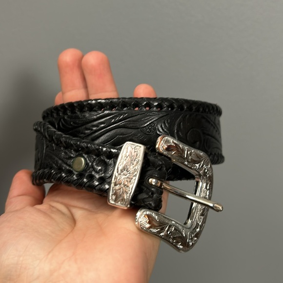 LEEGIN Silver Creek Collection Tooled Leather Western Belt size 36 - Picture 1 of 17